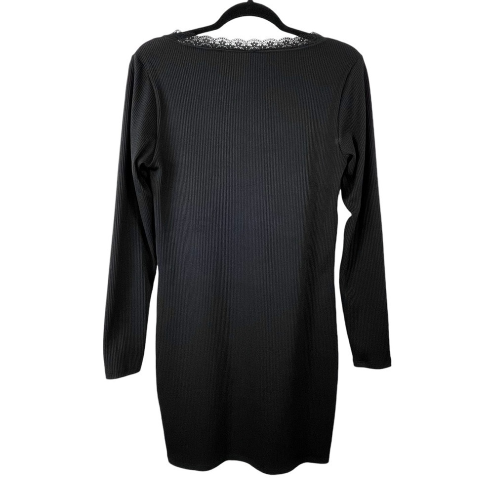 Divided H & M Womens Black Stretchy Bodycon Long-Sleeved Dress Size Large - Picture 2 of 9